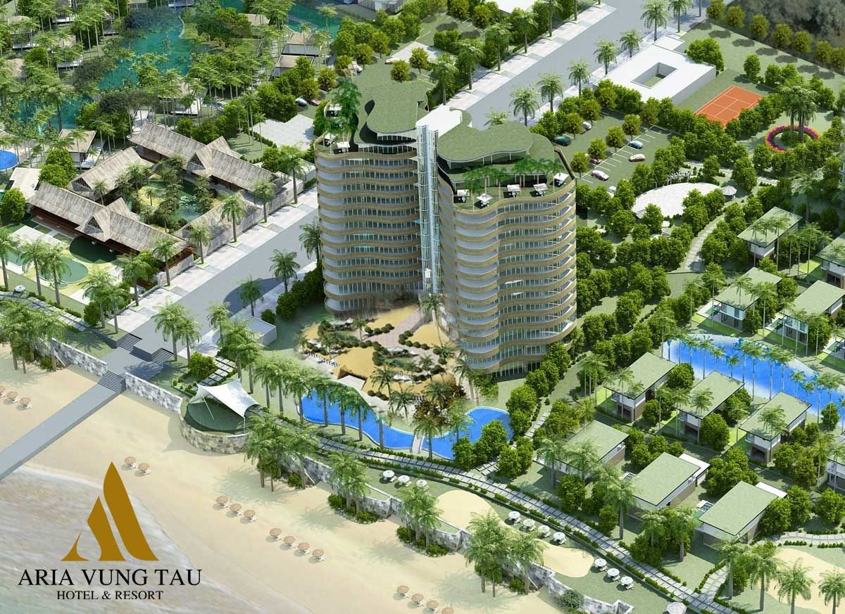 Phối cảnh nhìn từ trên cao Dự án Căn hộ Condotel Aria Vũng Tàu Hotel & Resort